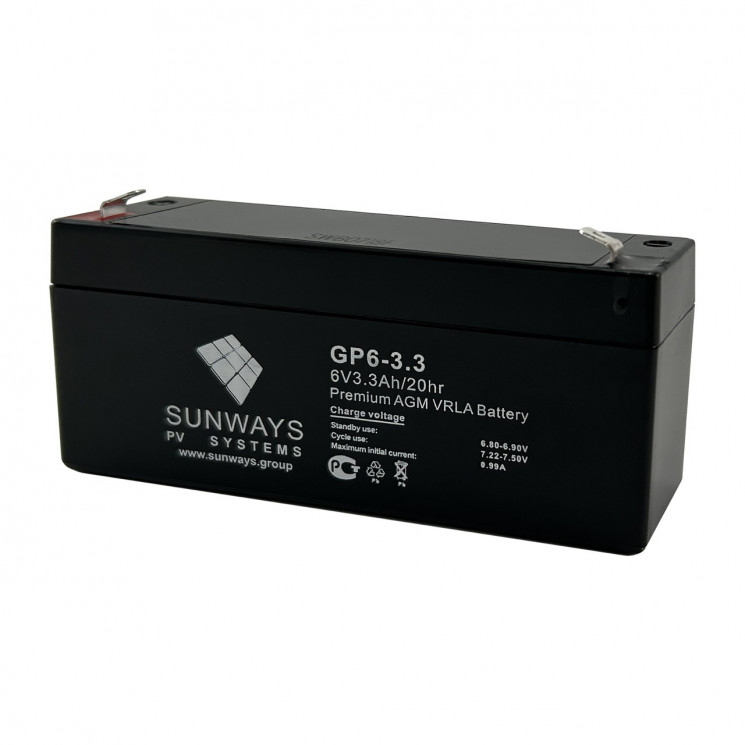 Аккумуляторная батарея SUNWAYS GP 6-3.3 купить в Тюмени