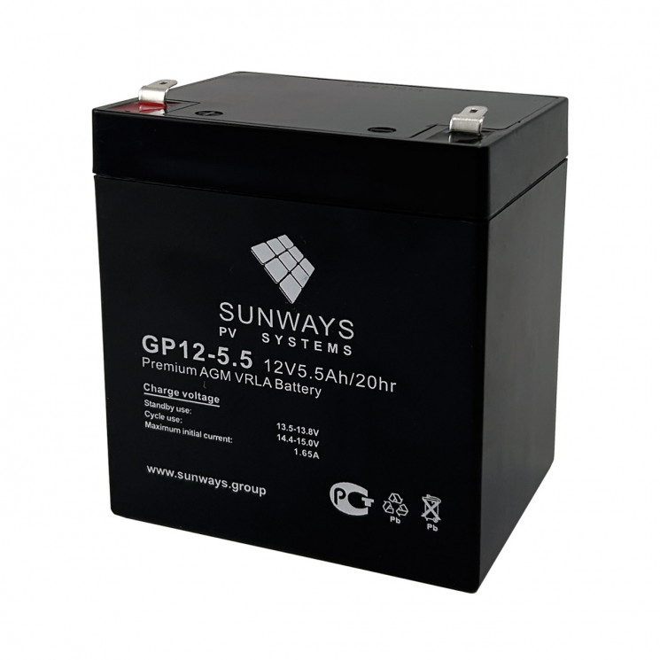 Аккумуляторная батарея SUNWAYS GP 12-5.5 купить в Тюмени